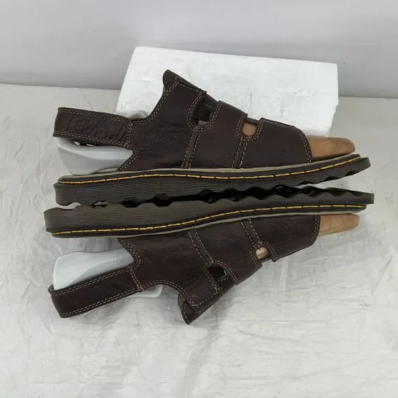 Dr. Martens Men Sz 11 Vtg Y2K Brown AirWare Chunky Fisherman Leather Sandals EUC - Picture 7 of 12